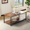 SENIG 2-Tier Coffee Table with Storage Shelf for Living Spaces,