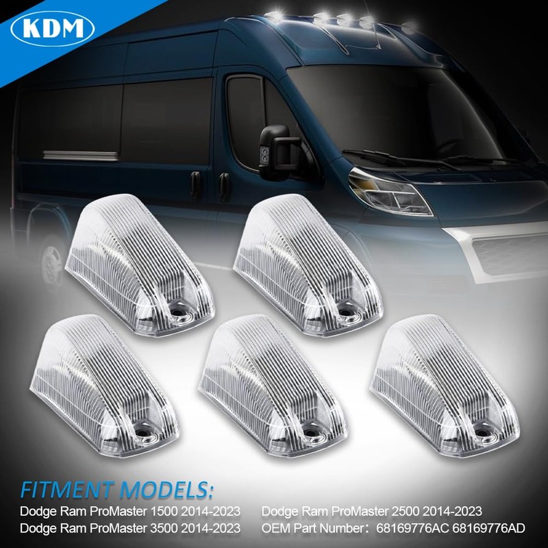 KDM Clear Lens Housing with White Led Bulb Cab Roof