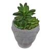 SIL Buddha Head Pot with Faux Succulent (Cactus)