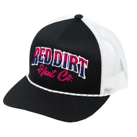 Red Dirt Hat Company Direct Stitch Adjustable Snapback Hat (US, Alpha, One Size, Black/White)