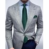 DiBanGu Silk Emerald Green Necktie and Handkerchief Cufflinks Tie Clip