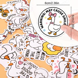 BOXOB 50pcs Cute Goose Stickers, Waterproof One Goose Meme Stickers Funny Animal Decoration Creative Certified Geese Sticker for Water Bottle Phone Laptop Car