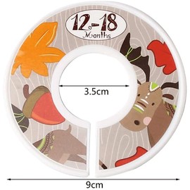 8 Pcs Baby Wardrobe Dividers Set, Organize Baby's Closet Efficiently, Newborn to Toddler Size Dividers, Nursery Decor,Baby Clothes Dividers with Month Labels (Animal)