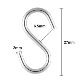 Senkary 100 Pieces 1 Inch Mini S Hooks Small S Hooks Stainless Steel S Shaped Hooks for Crafts, Jewelry and Hanging (Black)