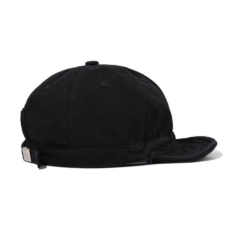 Clakllie Soft Short Brim Baseball Cap Flat Bill Snapback Cap