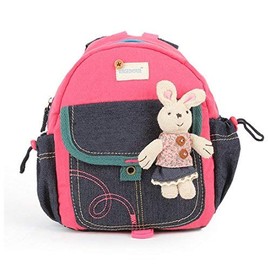 JameStyle26 Jeans Bunny Rabbit Baby Children's Backpack Nursery Rabbit Satchel Bunny Backpack School Bag Backpack Bag Girls Boys, pink, Rucksack