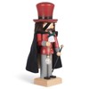 Mysterious Red Magician Nutcracker 11 x 4 Wood Decorative Tabletop