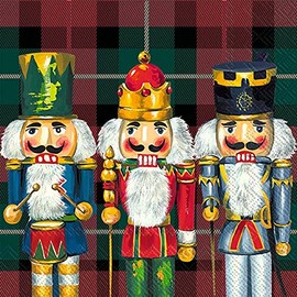 IHR Ideal Home Range Cocktail Napkins 3-Ply Paper Christmas Napkin, 20-Count, 5" x 5", Nutcrackers