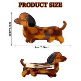 4PCS Dachshund Hair Clips,Cute Dog Hair Claw Clips Cellulose Acetate Hair Accessories Dachshund Gifts for Women and Girls