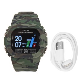 Bluetooth Sports Watch IP68 Waterproof Rechargeable Sleep Monitoring Sports Smartwatch 170mAh Camouflage Green