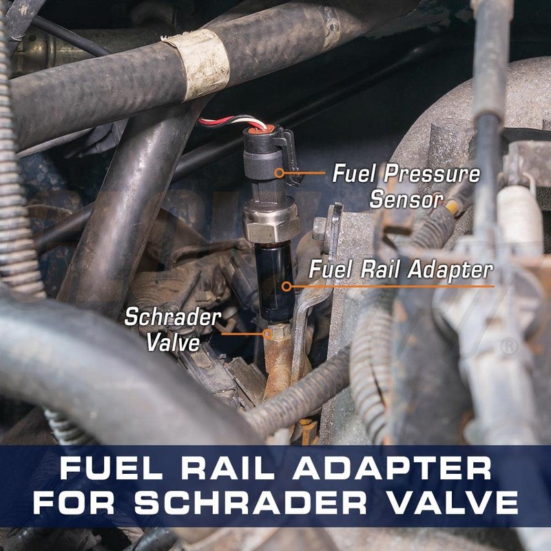 GlowShift Fuel Rail Pressure Sensor Thread Adapter - Compatible with