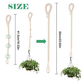 GTILE 5 Pcs Adjustable Macrame Plant Hanger Extenders Plant Extenders Plant Pot Hanging Ropes Durable Rope Plant Hanging Extender for Indoor and Outdoor Plant Pot Holders Home Decoration