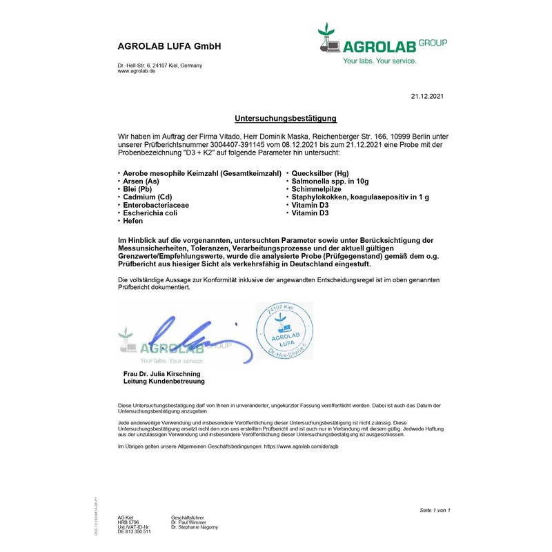 Vitamin D3 + K2 hochdosiert - 5000 IE Vitamin D3