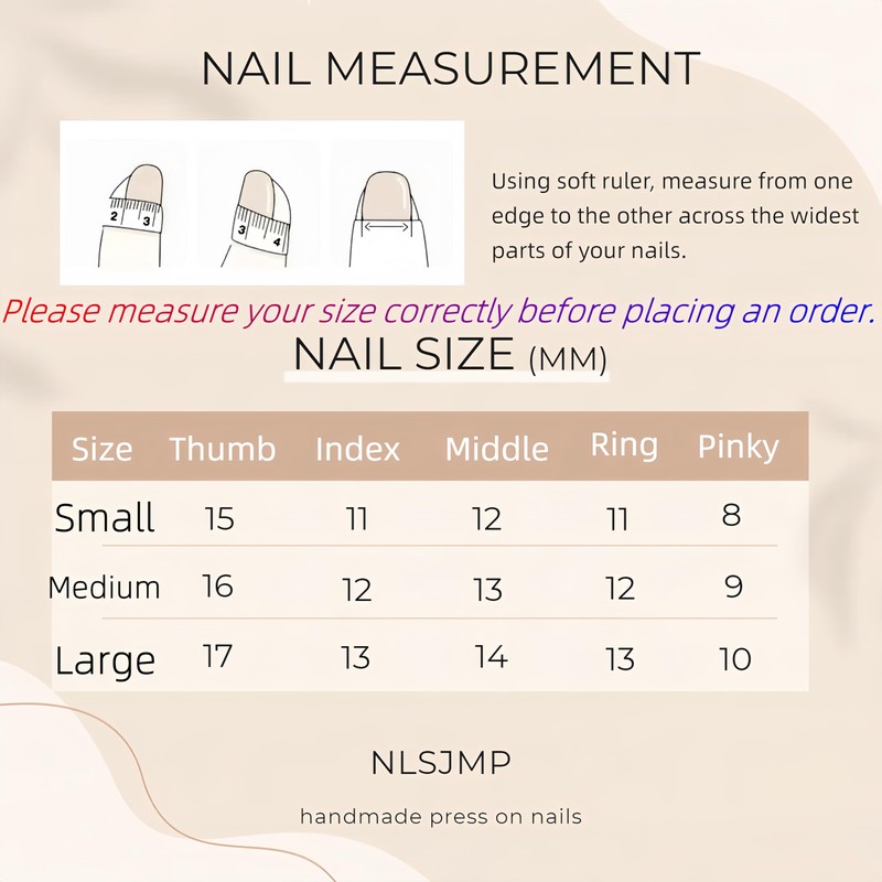 NLSJMP handmade nails press on Salon Quality false nails Reusable