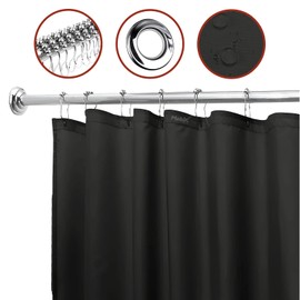 Mebix TRD Cortina de Baño 200x200cm Impermeable, Antimoho con 12 Ganchos