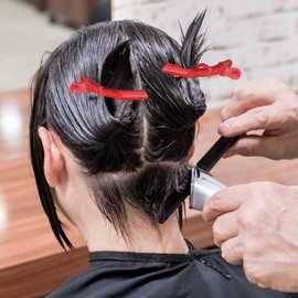 Hairdressing Hair Clamps Crocodile Hair Clip Hairdressing Styling Alligator Sectioning Clamp Hairpins 6PCS Red