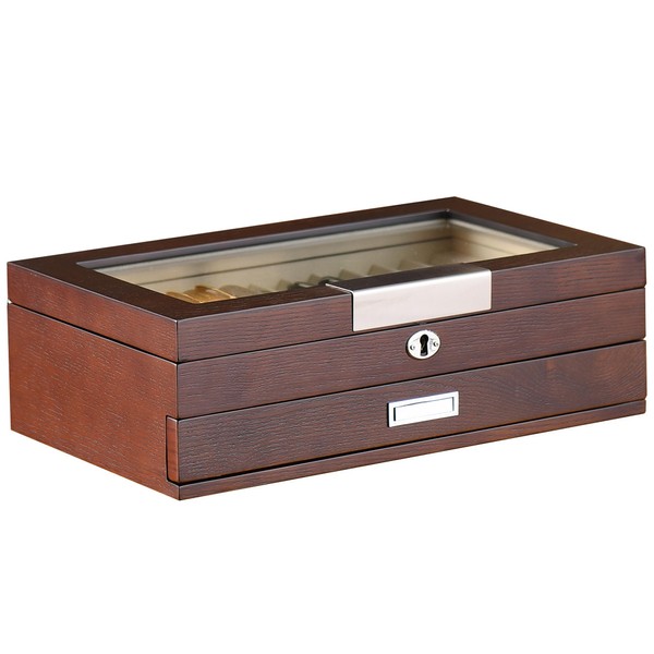 Wood Pen Organizer Box 24 Slot Fountain Pen Display Case