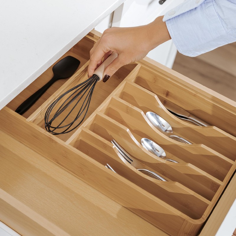 KitchenEdge Silverware Organizer - Cutlery, Flatware, and Utensil Holder for