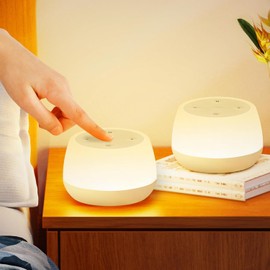 Bonsery Night Light Set of 2, Touch Lamp for Baby Nursery Stepless Dimmable, USB Rechargeable Battery Operated Lamp with 3 Modes & 9 Colors Changing, Portable Baby Night Light with Timing & Memory