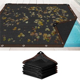 12ft Round Leaf Net Cover for Above Ground Pools - 13ft Mesh Swimming Pool Cover Keeps Leaves Debris Out Heavy Duty Black Mesh Cover with Grommets & Rope