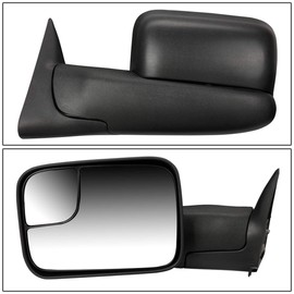 DNA Motoring TWM-023-T111-BK Pair of Powered Foldable Towing Side Mirrors Compatible With 94-97 Ram 1500 2500 3500, Black