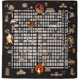 34-054426 Cotton Small Furoshiki Medium Width Kyoto - Rakuchu Raku Outer View