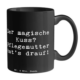Mr. & Mrs. Panda Tasse Spruch Pflegemutter Kuss - Geschenk, Teebecher, Fürsorge, Kaffeetassen, Verwandte, Dankeschön, Geborgenheit, Pflegekind, Tasse