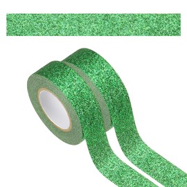 PATIKIL 2 Roll Glitter Paper Washi Tape, Washi Decorative Tape for Crafts, Green