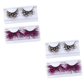 FOMIYES 2sets False Eyelashes Natural Lash Kit Handmade Extensions for Women Reusable 2pairs*2