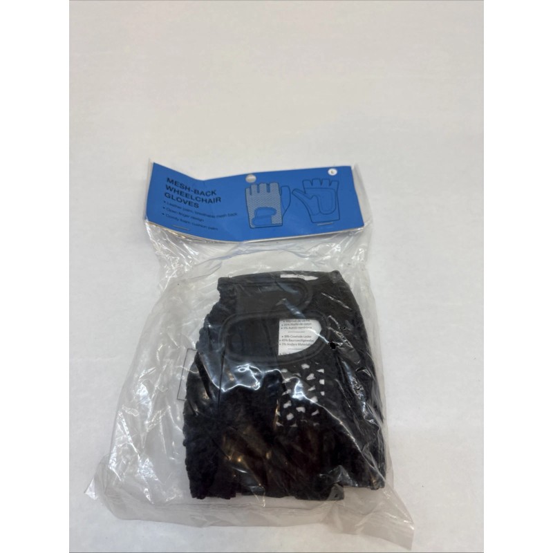 Push Gloves Mesh Back Wheelchair Gloves 081173657 Size Large