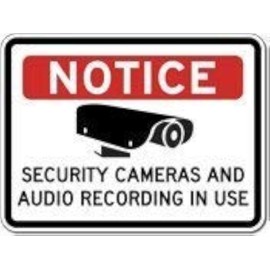 Lilyanaen Metal Sign - Aluminum Security Camera & Audio Recording Sign for Indoor & Outdoor - 12" x 8"
