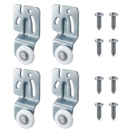 Top-Hung Sliding Door Hardware Wardrobe Roller Kit,Includes 4 Roller Wheels for Bypass Closet and Kitchen Doors, Compatible with 3/4" to 1-3/8" Thick Sliding Door
