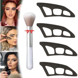 Eyetour Eyeshadow Tool, Eyeshadow Assistant, Tarjeta de Guía de Sombras de Ojos Lavable y Reutilizable, Plantillas de Sombras de Ojos Para Ojos, Plantillas de Maquillaje Rápido, Makeup Tool (4 Pcs)
