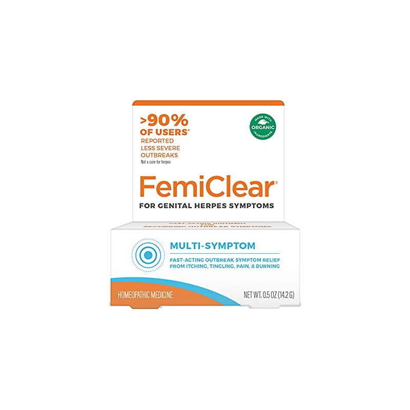 FemiClear, Genital Herpes Symptoms Cream Multi-Symptom, 0.5 Ounce