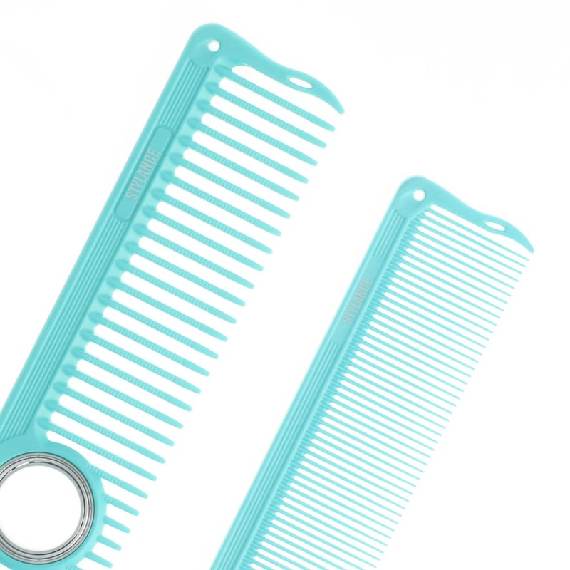 Dual-Size Barber Finger Spin Comb Set, 2-Piece Professional Trick Styling
