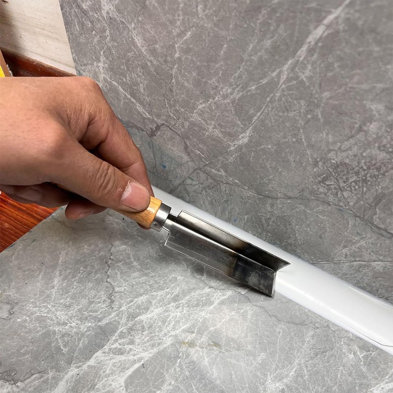 Dzxnnt Wooden Handle Right-Angle Caulk Finishing Tool - Grout Scraper