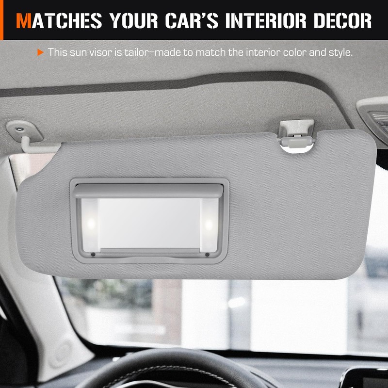 Sun Visor for Honda CRV 2017-2022, Left Driver Side Grey