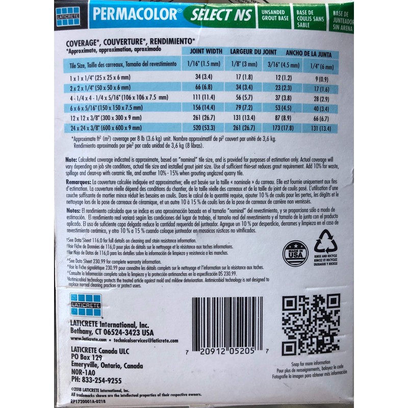 LATICRETE PERMACOLOR Grout Midnight Black 8LB