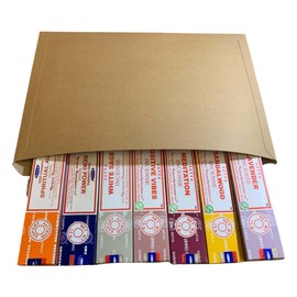 Satya Meditation Incense Gift Set – 7 Premium Scents for Relaxation, Yoga & Aromatherapy – Spiritual Aura, Sandalwood, Positive Vibes, French Lavender, Meditation, Californian White Sage, Reiki Power