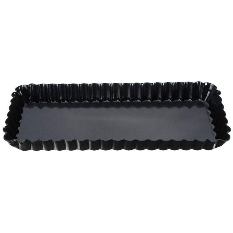 GUMEI Rectangle Fluted Pie Tart Pan Mold Baking Removable Bottom
