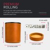 Luck Lab Brown Leather Dice Cup with Lid Including 6