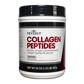 Beverly International Collagen Peptides Protein Powder. Youthful Appearance- Skin, Hair, Nails, Bones and Joint Health. Easy to Use, Highly Absorbable. 18 Grams of Protein, Unflavored 20 oz.