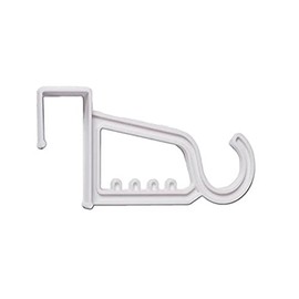 Bulk Hardware bh05071 Türhänger mit Haken für Mäntel, Hüte, Bademäntel, Handtücher, ein Haken mit Platz für 5 Kleiderbügel, weiß, 2er Pack