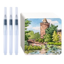 Sxutop 100 Sheets Watercolour Paper 12 x 12 cm Watercolour Pad 300 g/m² Natural White Watercolour Paper Watercolour Paper Thick Watercolour Cards Blank for Painting DIY Bookmarks Postcards Greeting