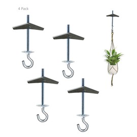 Alovexiong 4 Pack Carbon Steel Plasterboard Ceiling Hooks Spring Toggle Wing Bolts Hanger Wall Ceiling Installation Cavity Wall Fixing Anchors Ceiling Hook Heavy Duty Swag Hanging Plants