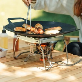 Hbluefat Folding Campfire Grill, Small Stainless Steel Camping Grill with Carrying Bag, Hiking Foldable Portable Camp Grill, Camping Gear and Equipment for Outdoor Hiking Traveling Picnic BBQ