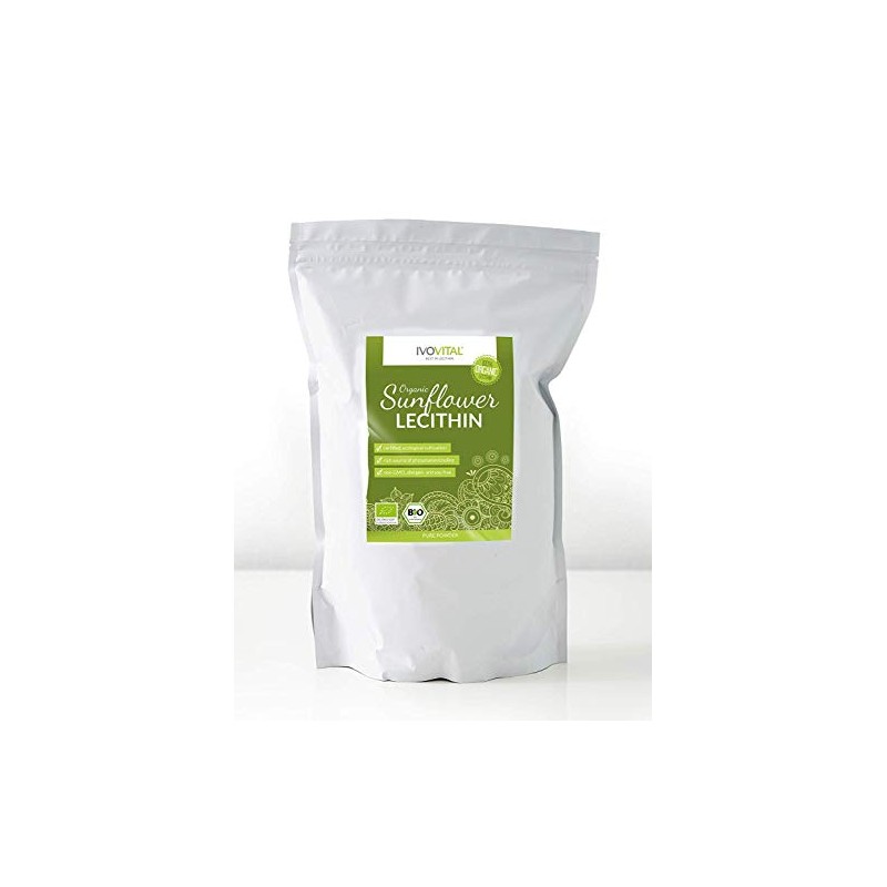 Organic Sunflower Lecithin Powder, IVOVITAL®, Non-GMO and hexan Free (600g)
