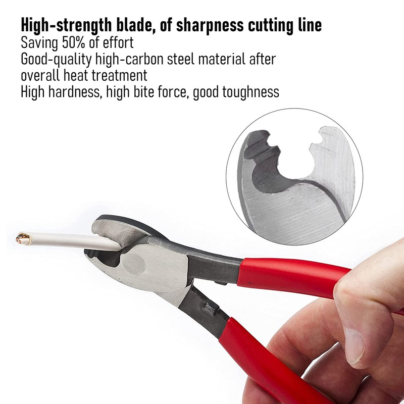 Cable Pliers, Portable Cable Cutter Aluminium Copper Insulation Pliers for