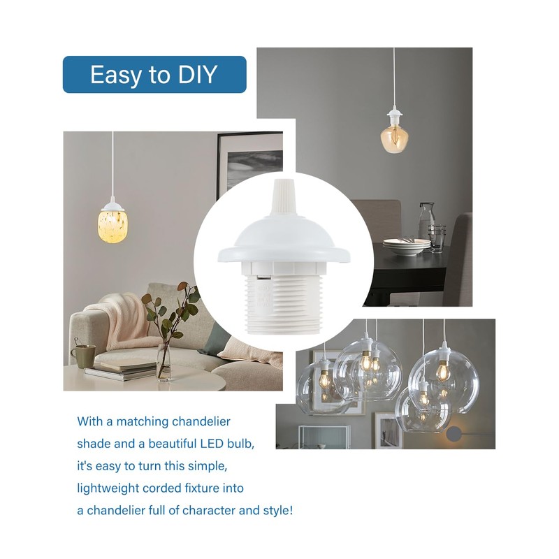 Vecys 1PCS Pendant Light Fitting,Ceiling Fitting Set with 100cm Adjustable