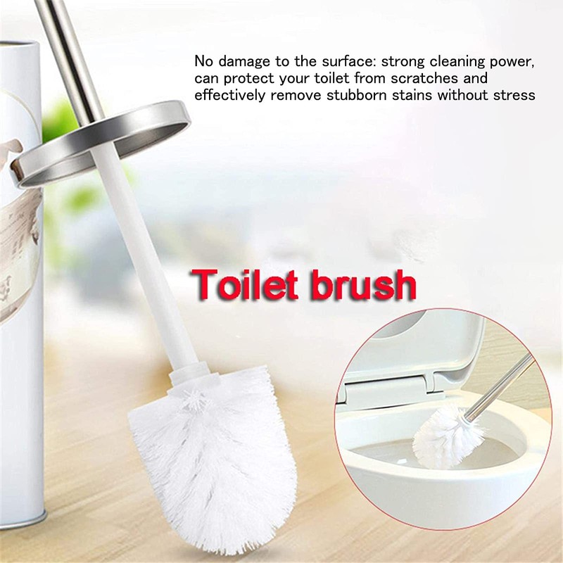6 Pack Replacement Toilet Brush Head White Brush Head Interchangeable